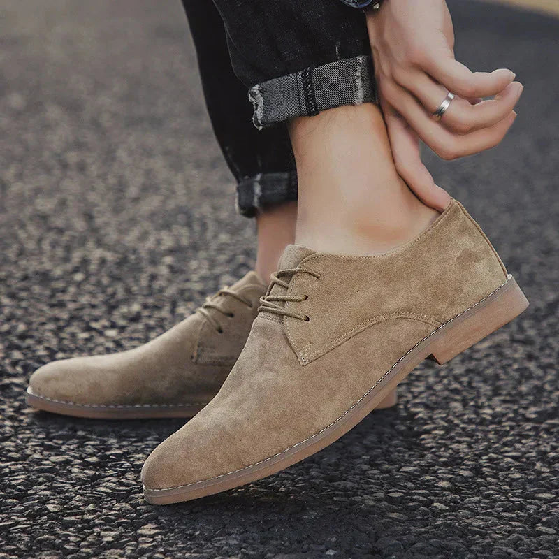 Men’s Suede Derby Shoes – Formal Lace-Up