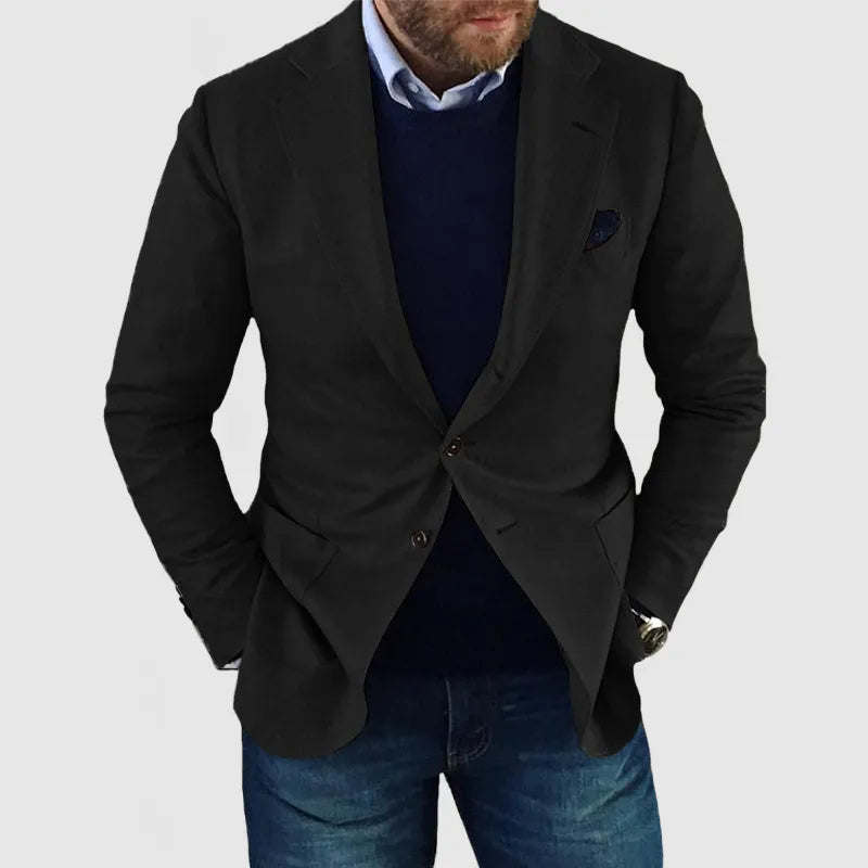 Men’s Tailored Casual Blazer – Smart Two-Button Jacket