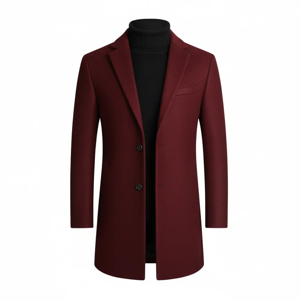 Men’s Tailored Coat with Notch Lapels – Smart Casual and Formal