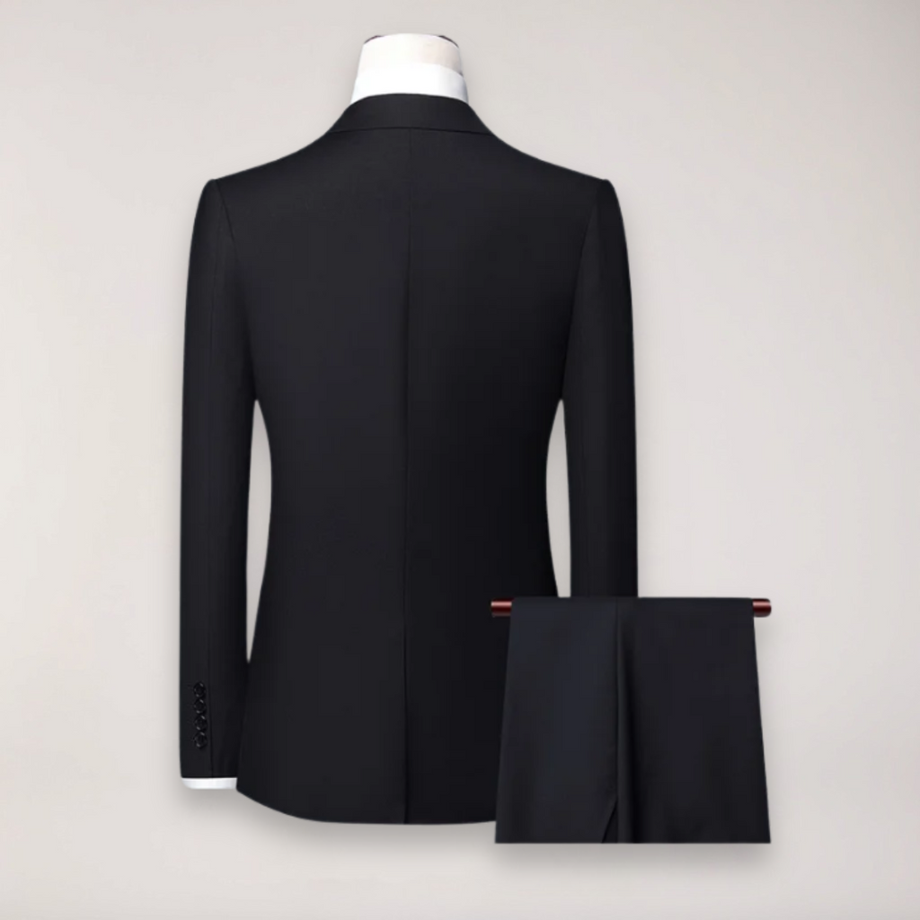 Men’s Three-Piece Formal Suit – Tailored Fit Blazer, Waistcoat, and Trousers