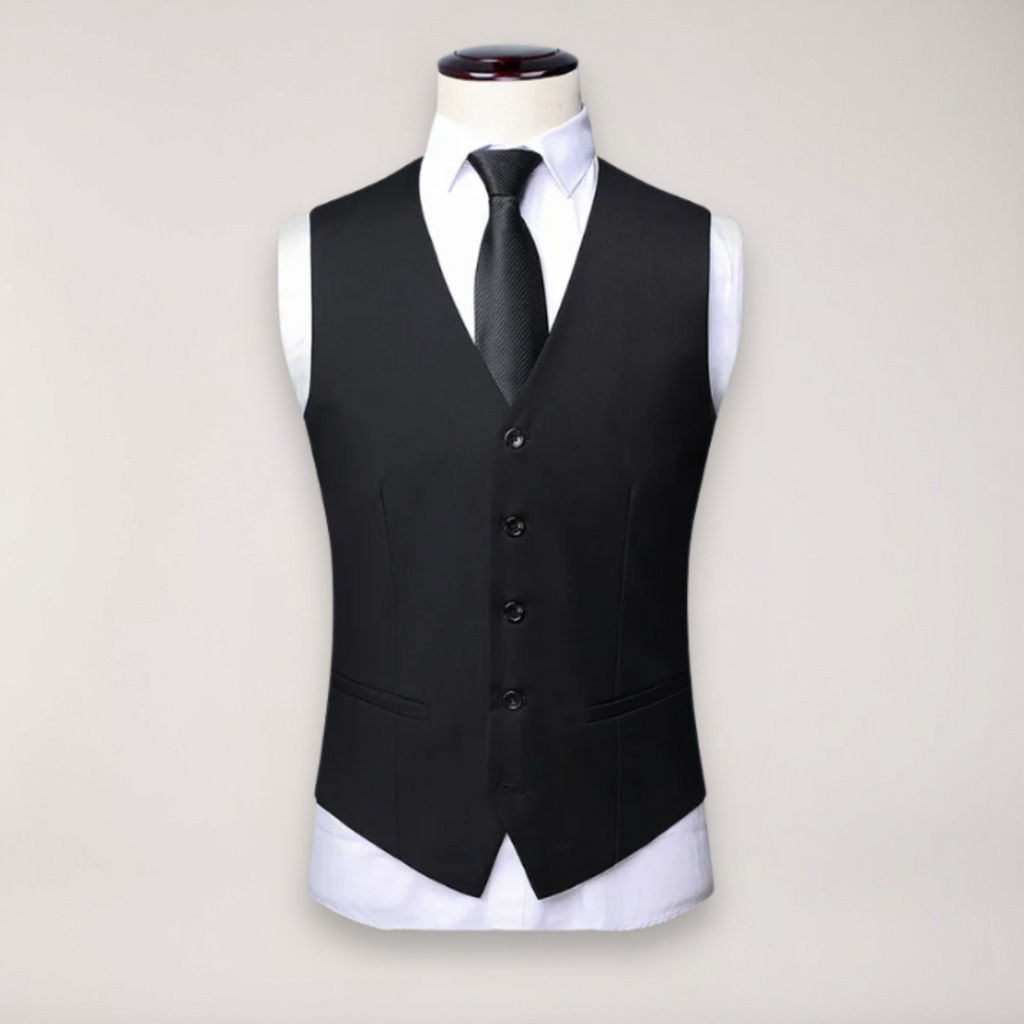 Men’s Three-Piece Formal Suit – Tailored Fit Blazer, Waistcoat, and Trousers