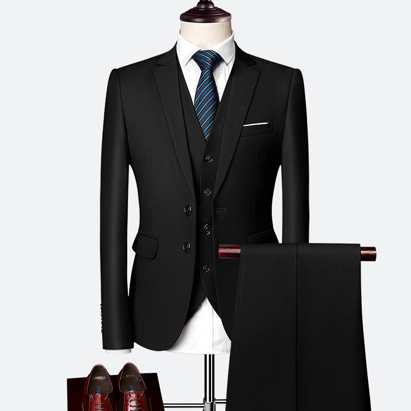 Men’s Three-Piece Suit – Plain, Tailored Formal/Wedding Set