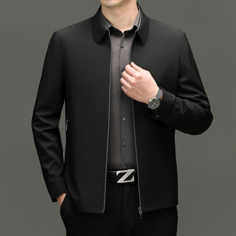 Men’s Transitional Zip-Up Jacket – Minimalist Zip-Up Design