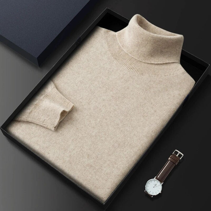 Men’s Turtleneck Sweater – Classic Slim Fit Knit Wear