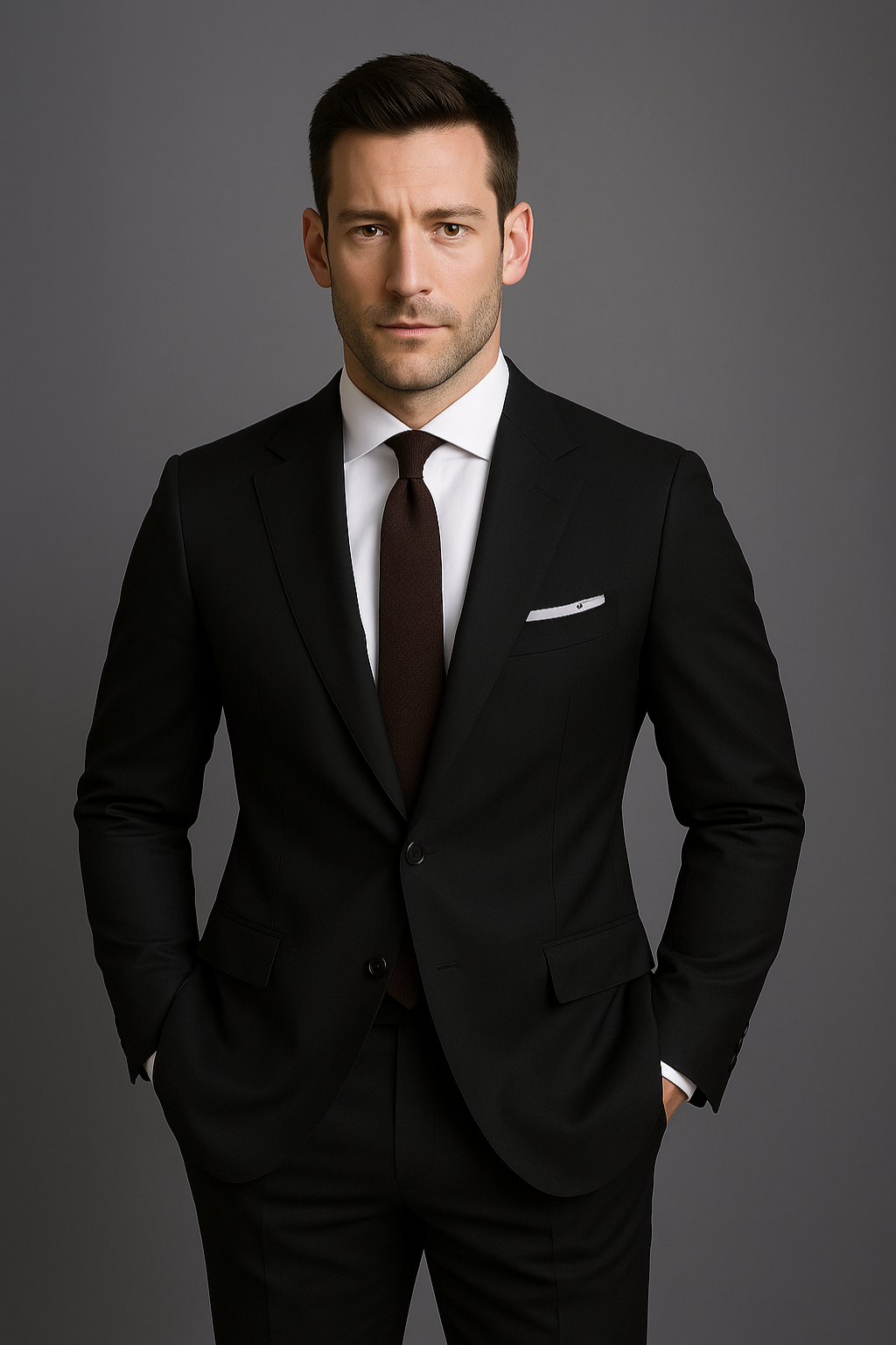Men’s Two-Piece Business Suit – Modern Slim Fit Formalwear for Work & Events