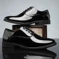 Men’s Two-Tone Patent Lace-Up Dress Shoes - Preppy Style