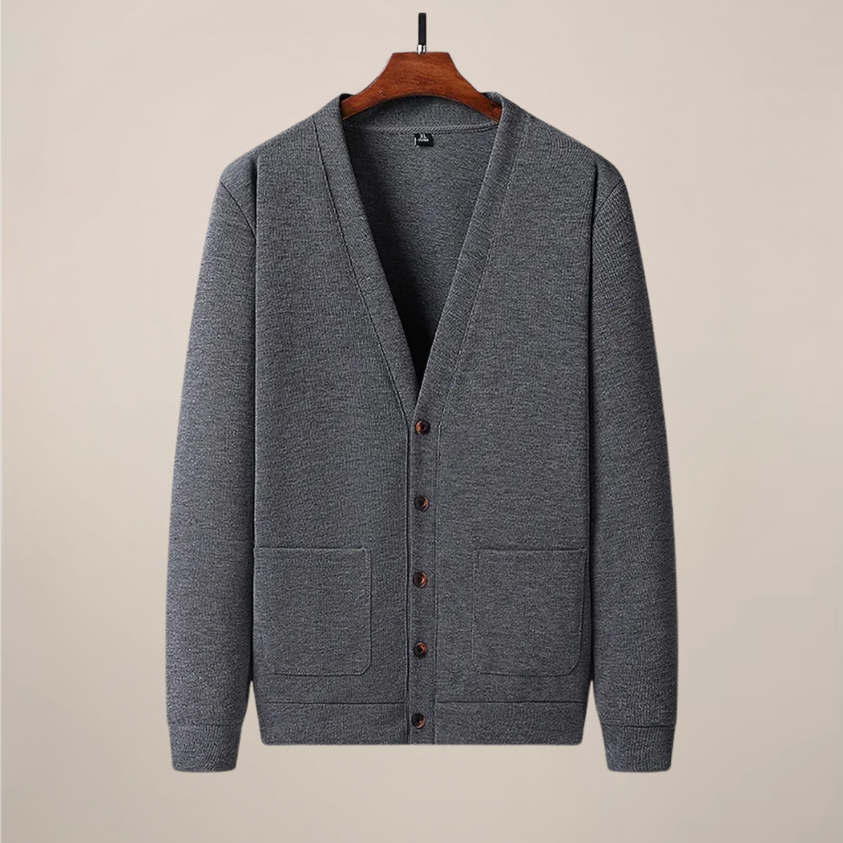 Men’s V-Neck Cardigan – Button-Up Knit with Front Pockets