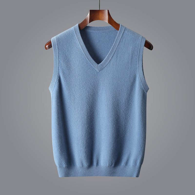 Men’s V-Neck Vest – Smart Casual Sleeveless Knit Layer