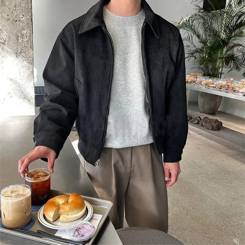 Men’s Vintage Casual Zip Jacket – Timeless Everyday Outerwear