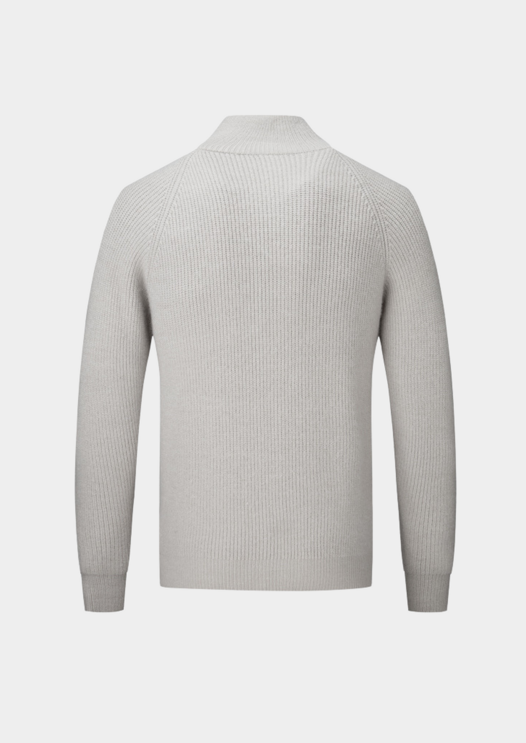 Men’s Ribbed Zip-Through Cardigan Funnel Neck Sweater