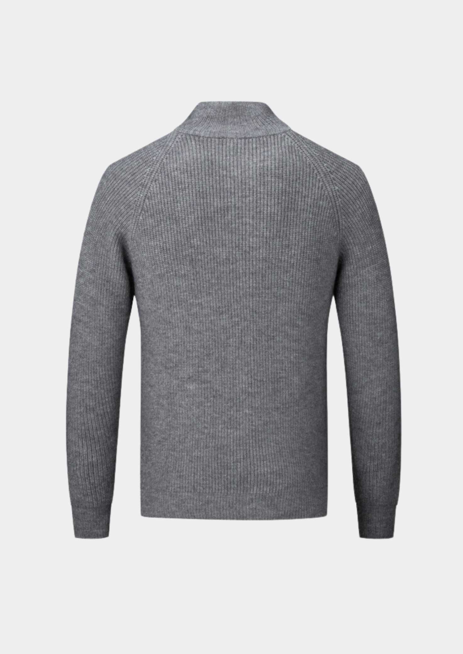 Men’s Ribbed Zip-Through Cardigan Funnel Neck Sweater