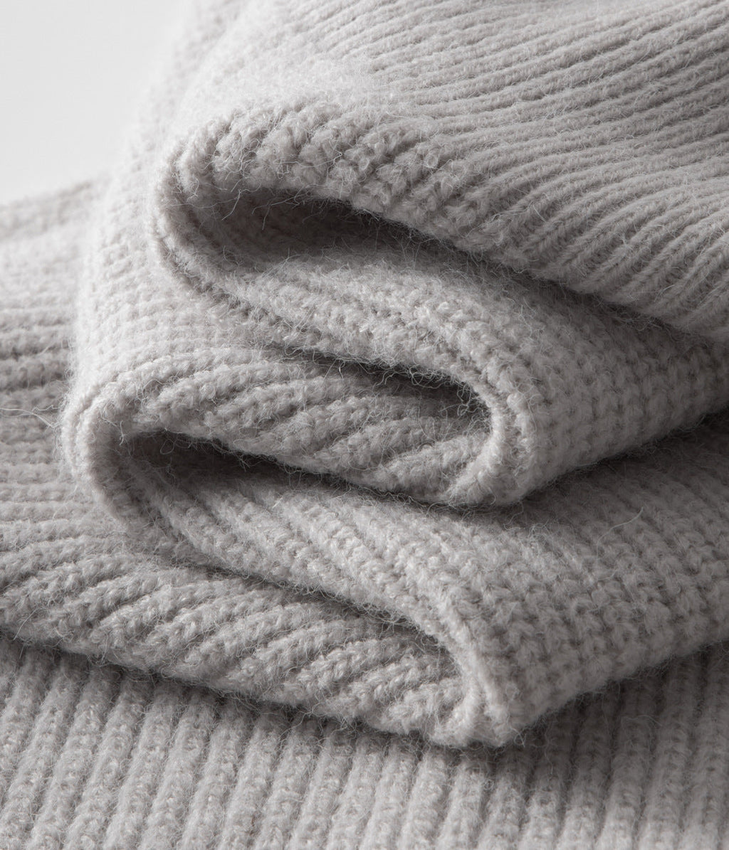 Men’s Ribbed Zip-Through Cardigan Funnel Neck Sweater