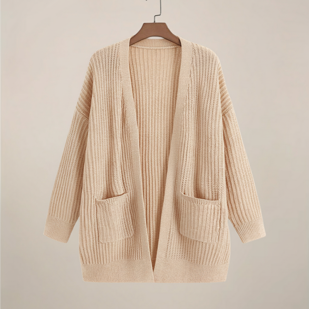 Plus Size Long Sleeve Oversized Open Cardigan – Casual Layering Essential