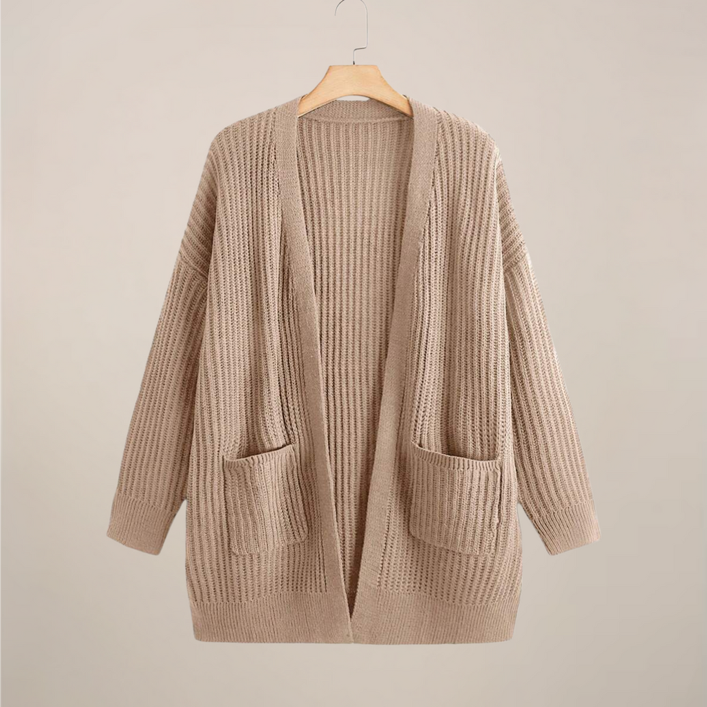 Plus Size Long Sleeve Oversized Open Cardigan – Casual Layering Essential