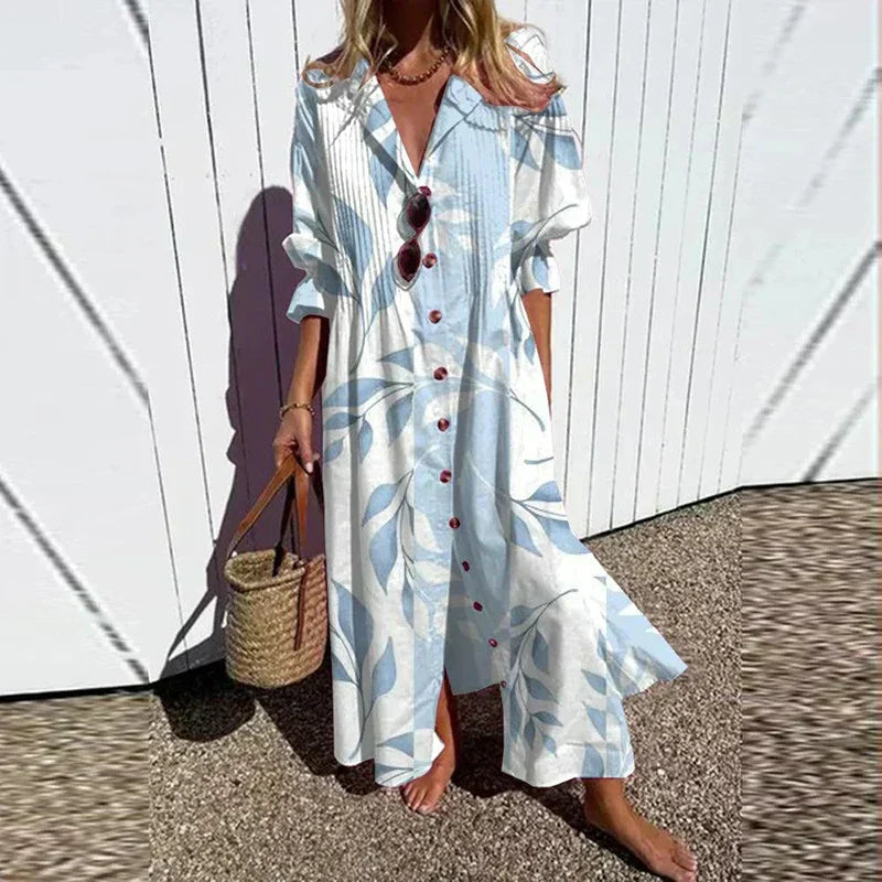 Women's Boho V-Neck Maxi Dress - Flowy, Lightweight & Versatile