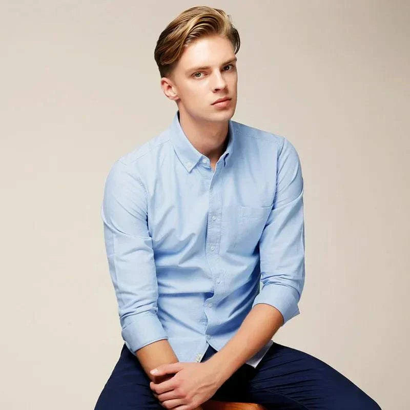 Slim Fit Button-Up Long Sleeve Shirt – Smart Casual Essential
