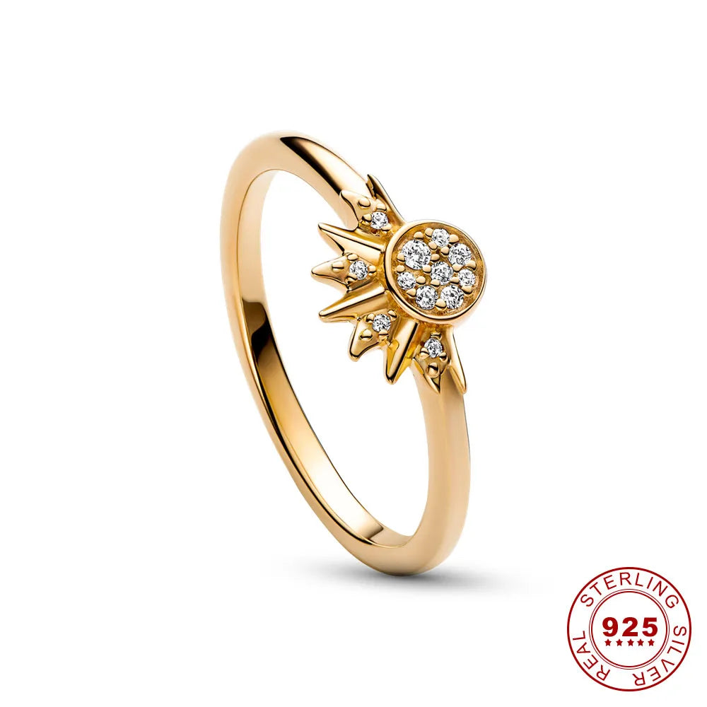 Sun & Moon Ring Set – Gold and Silver Tone