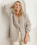 Women’s Chunky Knit Cardigan Sweater – Oversized Fit – V-Neck – Ribbed Button Front