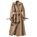 Women’s Longline Double-Breasted Trench Coat – Timeless Belted Design