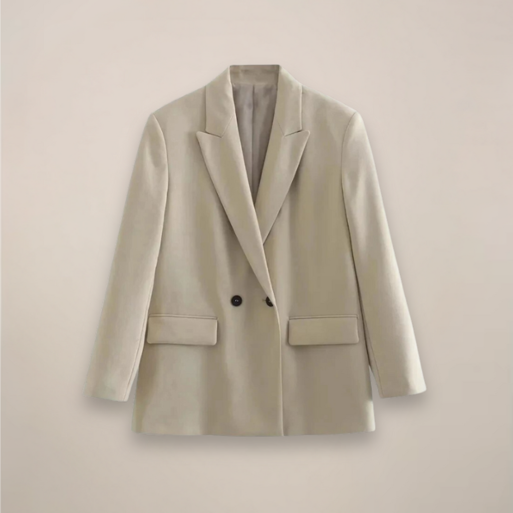 Women’s Oversized Double-Breasted Blazer Coat – Long Smart Jacket for Autumn/Winter