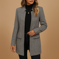 Women’s Printed Tailored Jacket – Slim Fit with Structured Shoulders and Zip Detailing