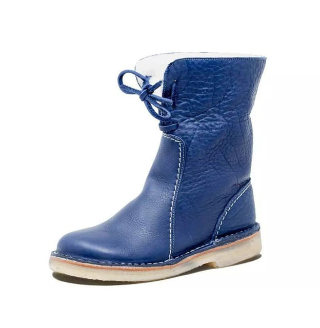 Women’s Shearling-Lined Ankle Boots with Foldable Cuff – Winter Casual Comfort