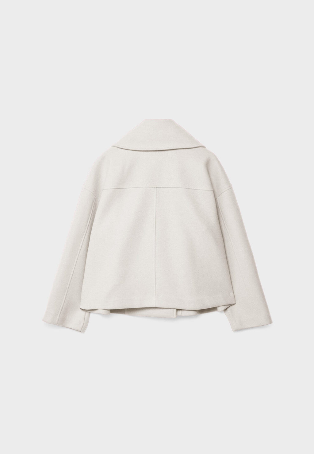 Women’s Short Coat – Wide Lapels, Two-Row Button Front, Cropped Boxy Fit