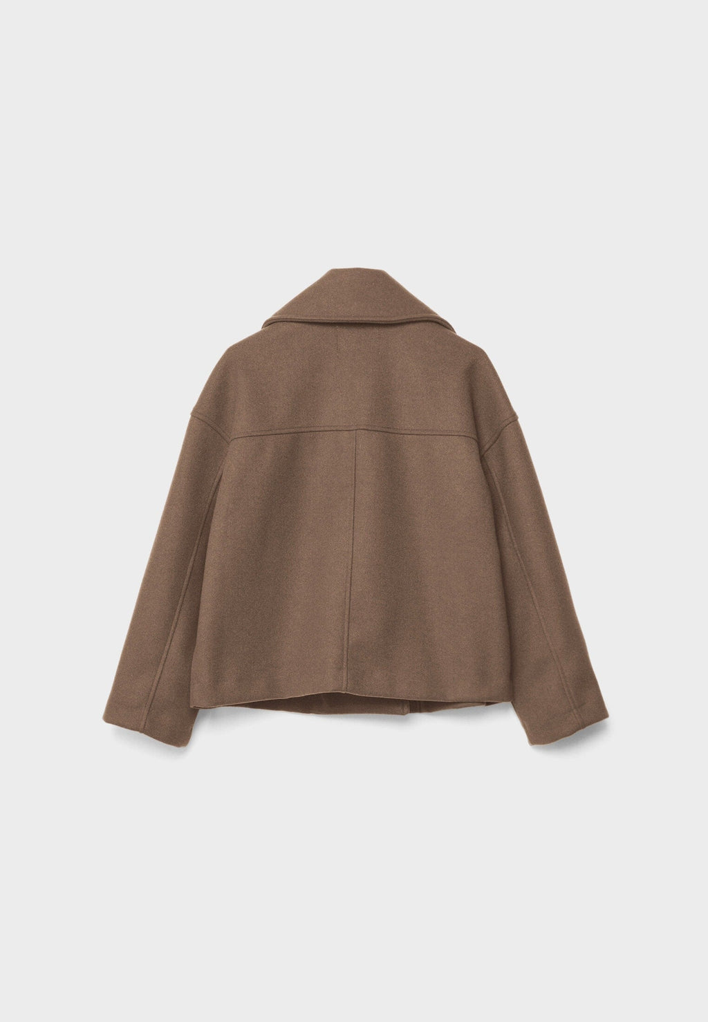 Women’s Short Coat – Wide Lapels, Two-Row Button Front, Cropped Boxy Fit