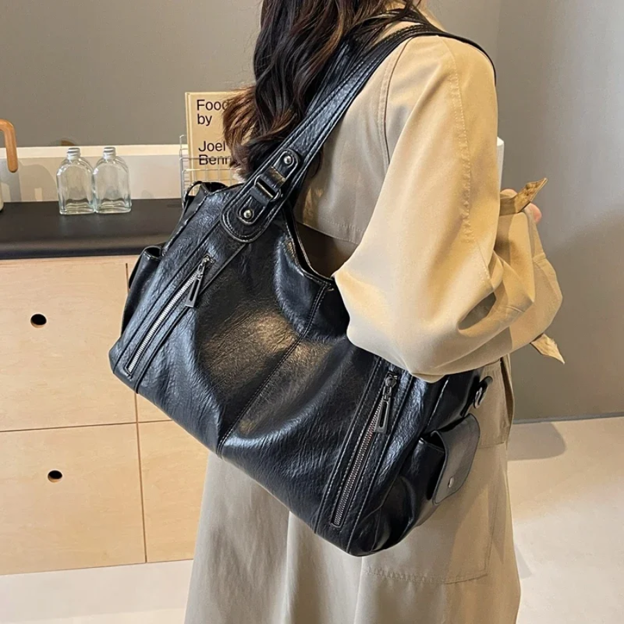 Women’s Shoulder Tote Bag – Zip Top, Crossbody Strap