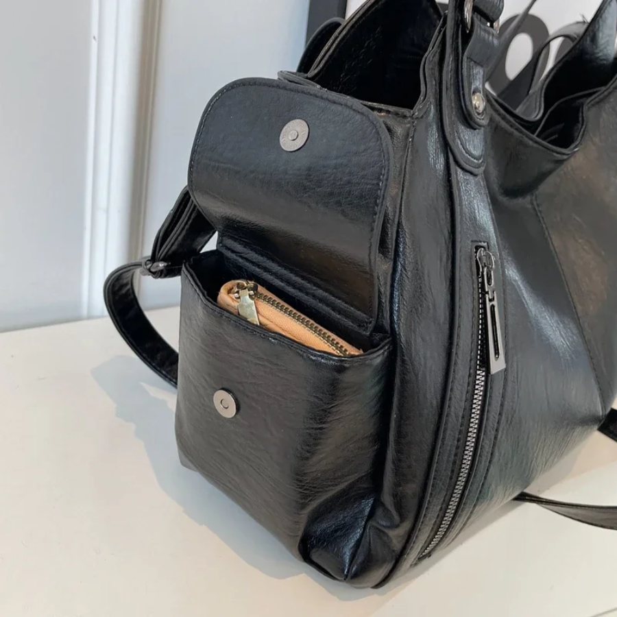 Women’s Shoulder Tote Bag – Zip Top, Crossbody Strap