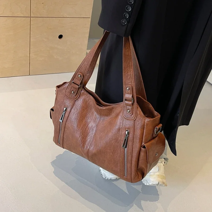 Women’s Shoulder Tote Bag – Zip Top, Crossbody Strap