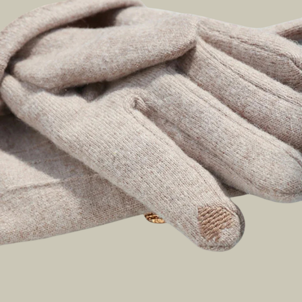 Women’s Winter Gloves – Elegant Full-Finger Design with Bow Accent