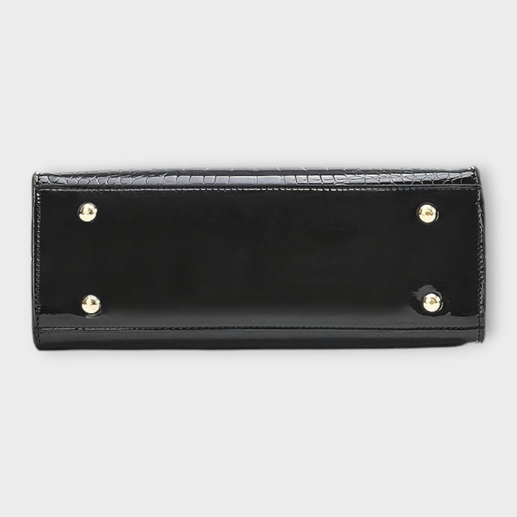 Annie | Glossy Crocodile Pattern Handbag