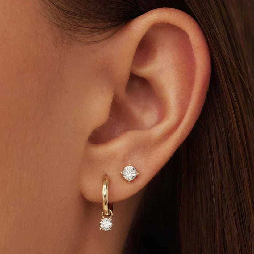 Clara | Diamond Pendant Earrings 18k Gold