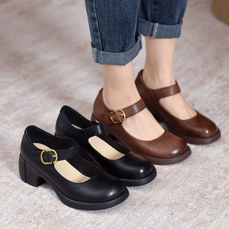 Annie | Agnes Leather Mary Janes