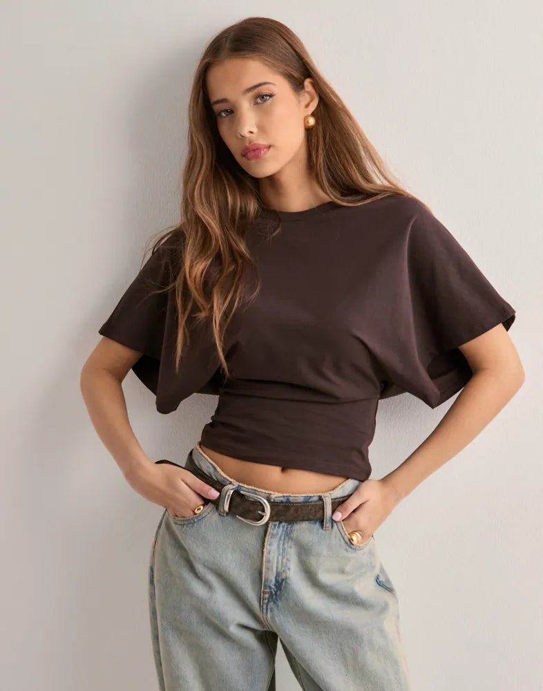 Isabelle T-Shirt Femme – Elegant T-Shirt with Flared Sleeves and Flattering Fitted Cut
