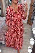 Elegant and Stylish Printed V-Neck Dress for Women