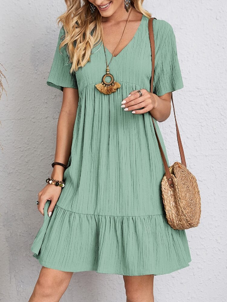 Stylish and Elegant Pleated Casual Dress for Women