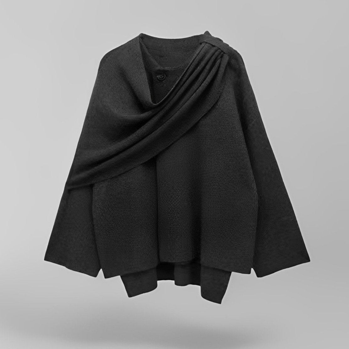 Emma Poncho Woman – Asymmetrical in Wool, Elegant & Ideal for Winter Warmth